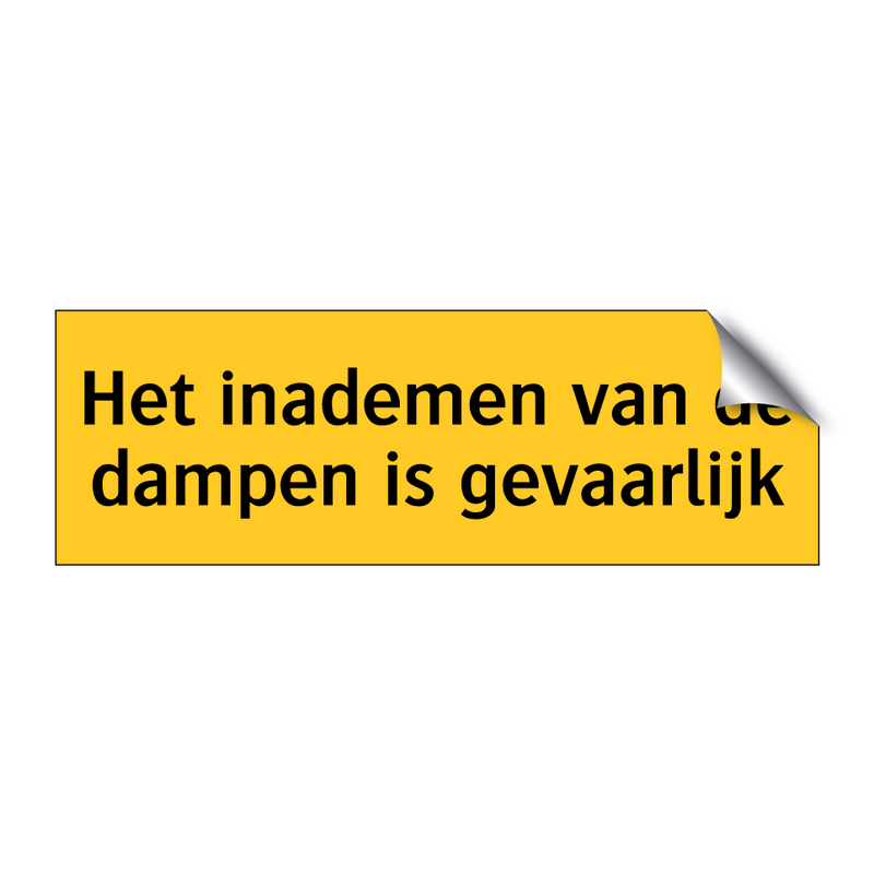 Het inademen van de dampen is gevaarlijk