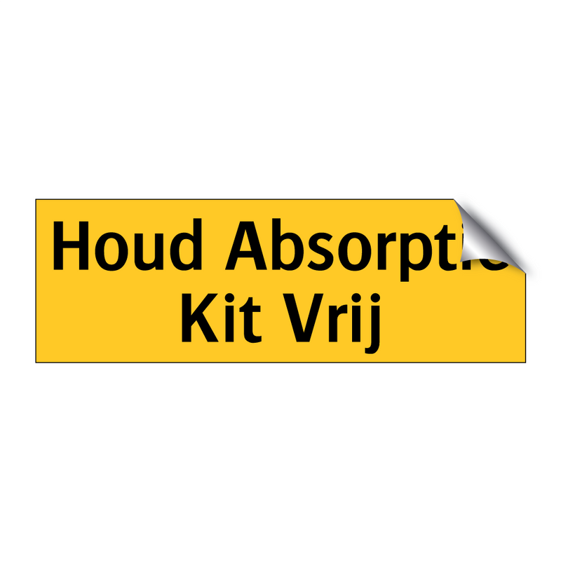 Houd Absorptie Kit Vrij
