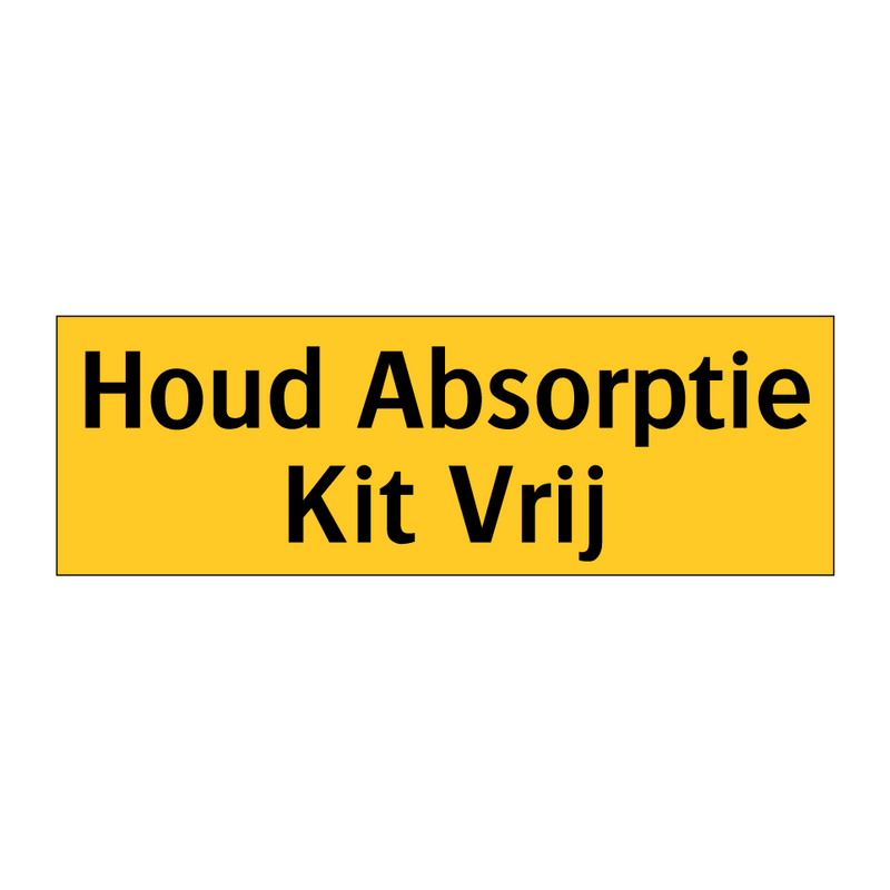 Houd Absorptie Kit Vrij