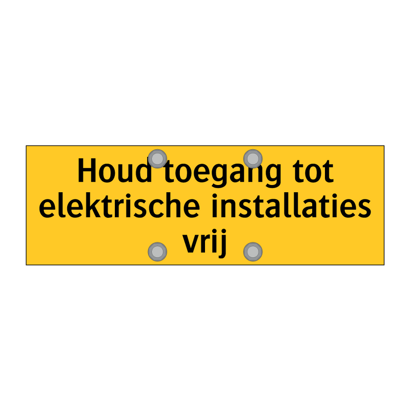 Houd toegang tot elektrische installaties vrij