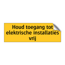 Houd toegang tot elektrische installaties vrij