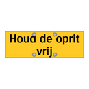 Houd de oprit vrij
