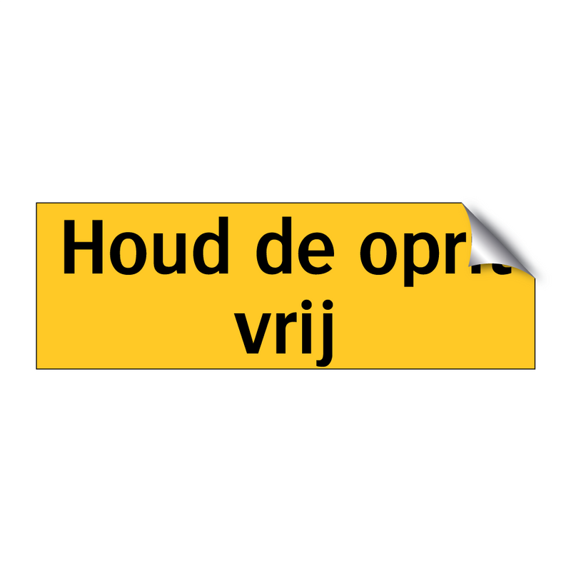 Houd de oprit vrij