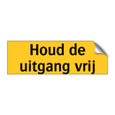 Houd de uitgang vrij