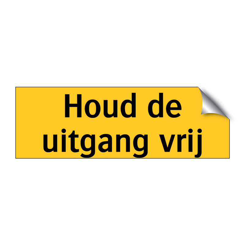 Houd de uitgang vrij