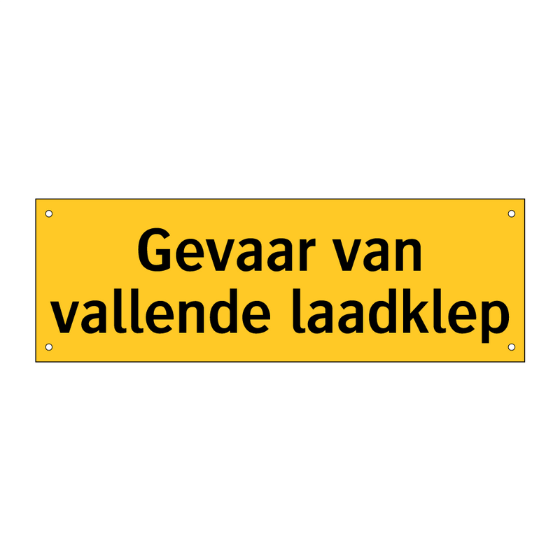 Gevaar van vallende laadklep
