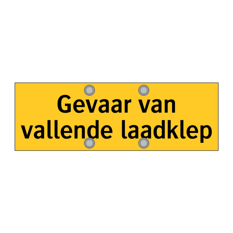 Gevaar van vallende laadklep
