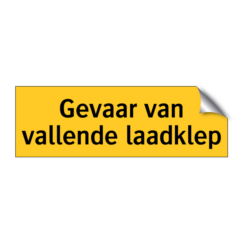 Gevaar van vallende laadklep