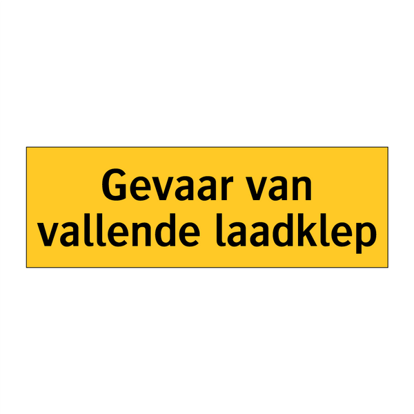 Gevaar van vallende laadklep