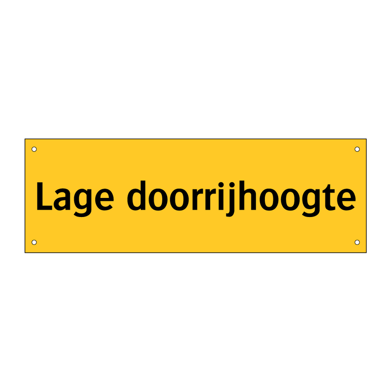Lage doorrijhoogte