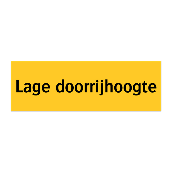 Lage doorrijhoogte