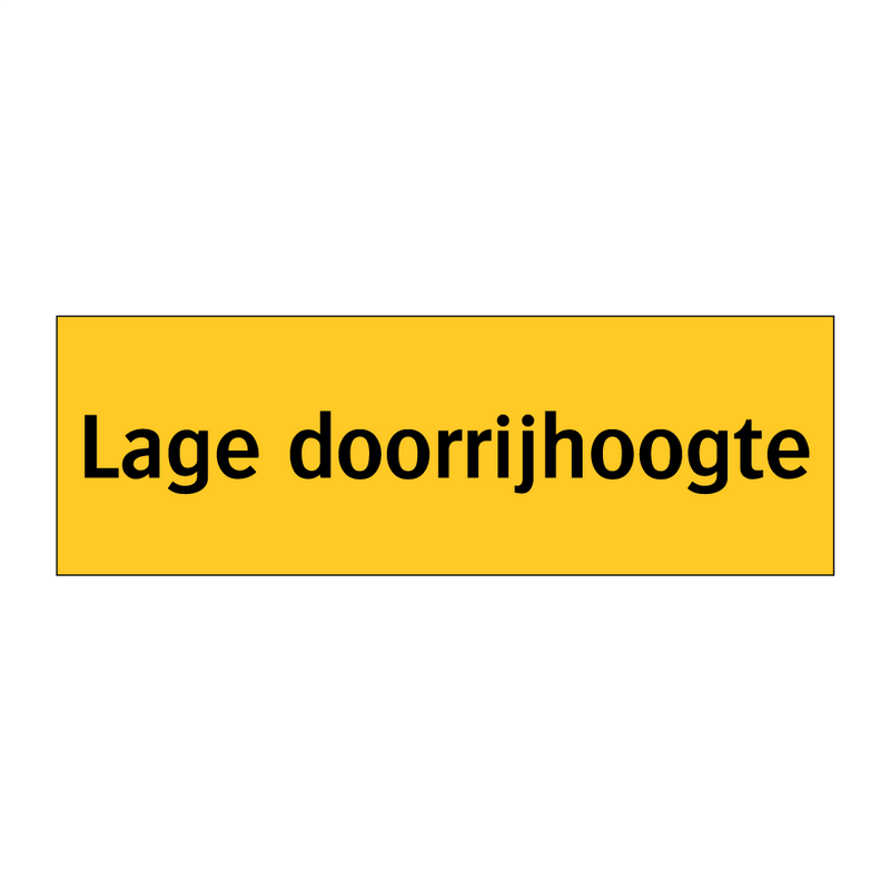 Lage doorrijhoogte