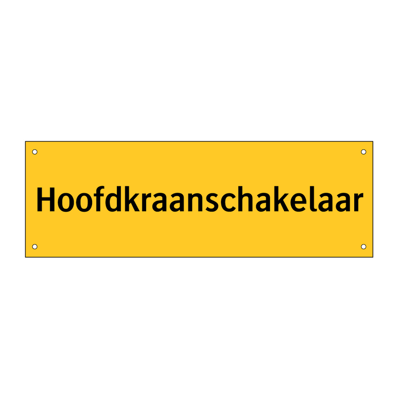 Hoofdkraanschakelaar