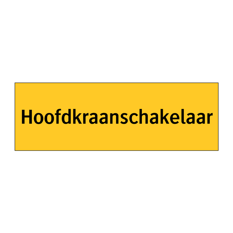 Hoofdkraanschakelaar