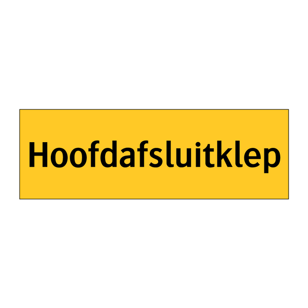 Hoofdafsluitklep