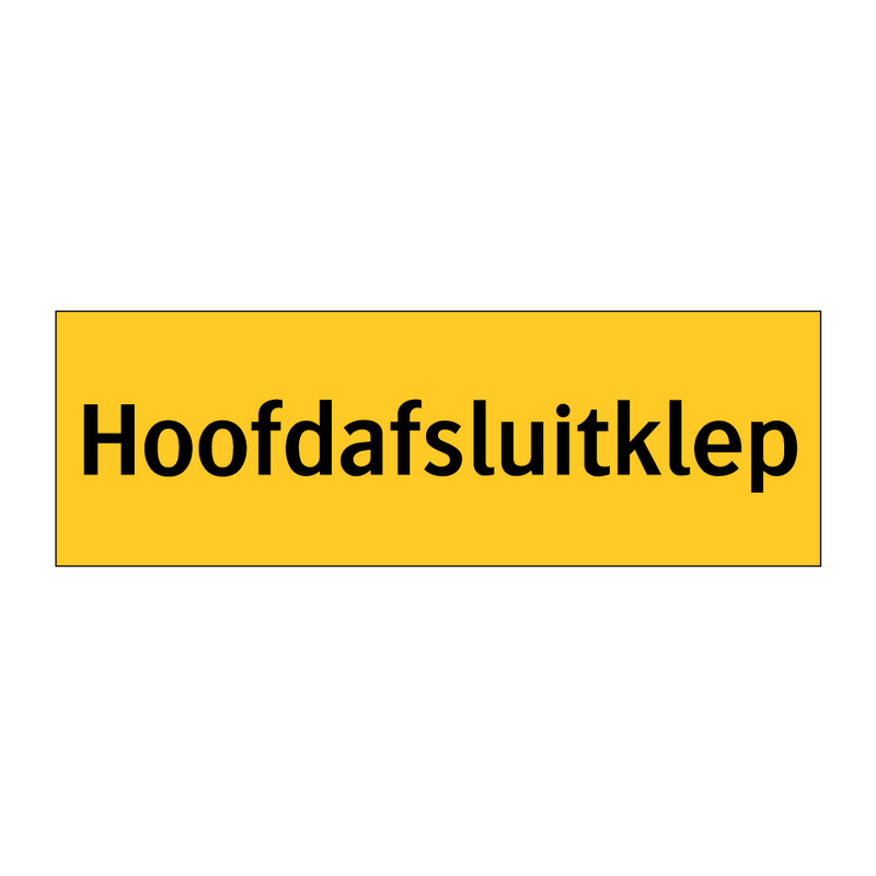 Hoofdafsluitklep