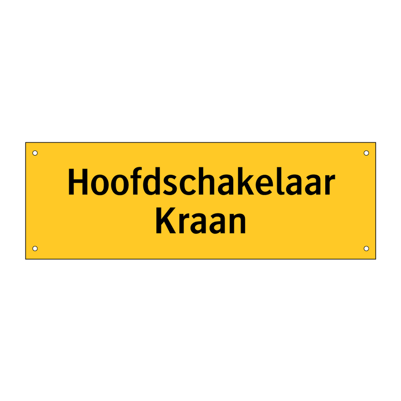 Hoofdschakelaar Kraan