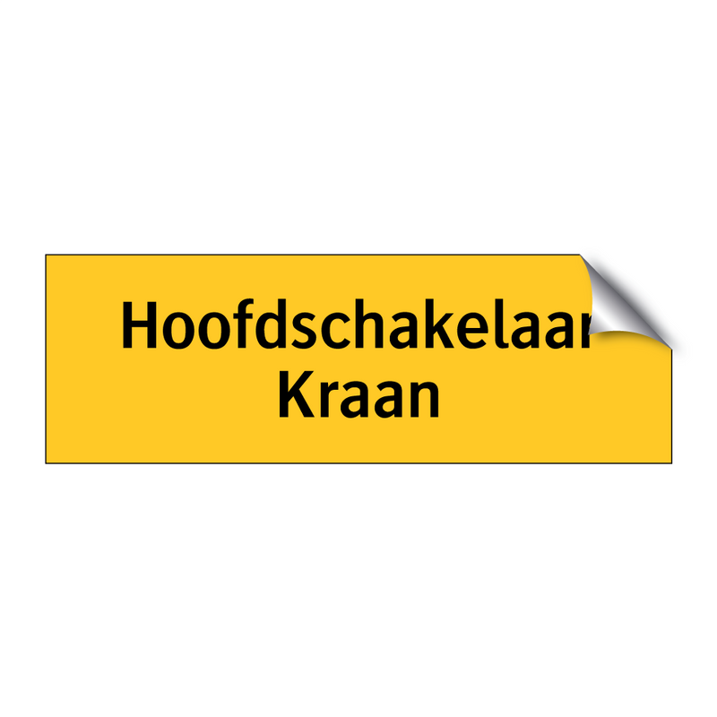 Hoofdschakelaar Kraan