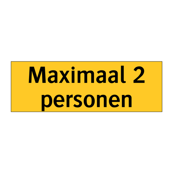 Maximaal 2 personen
