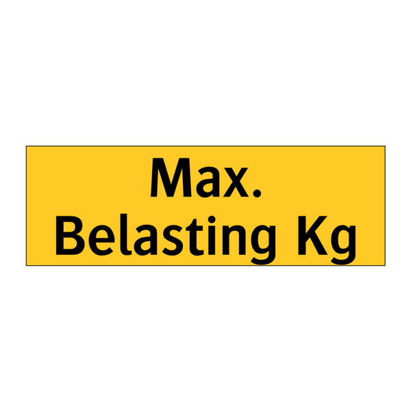 Max. Belasting Kg