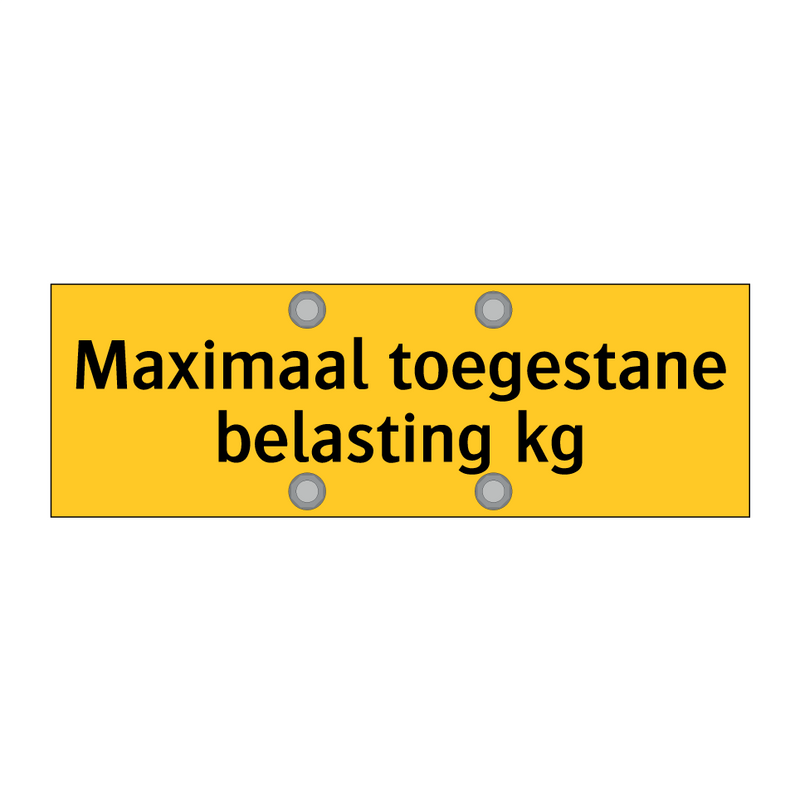 Maximaal toegestane belasting kg