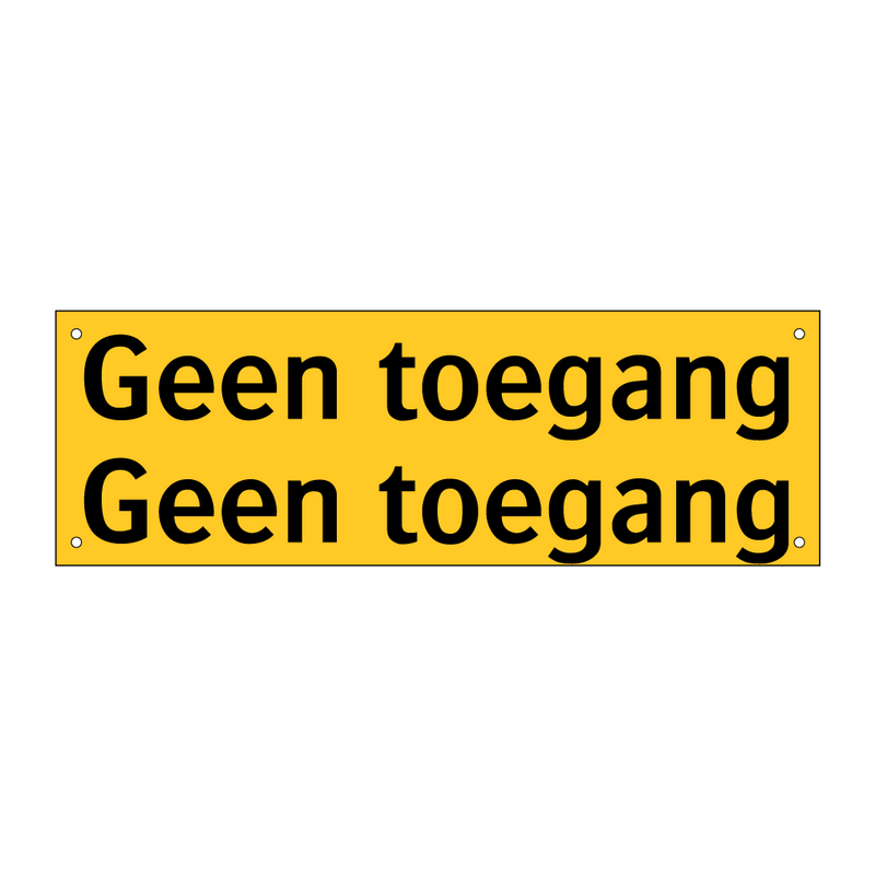 Geen toegang Geen toegang