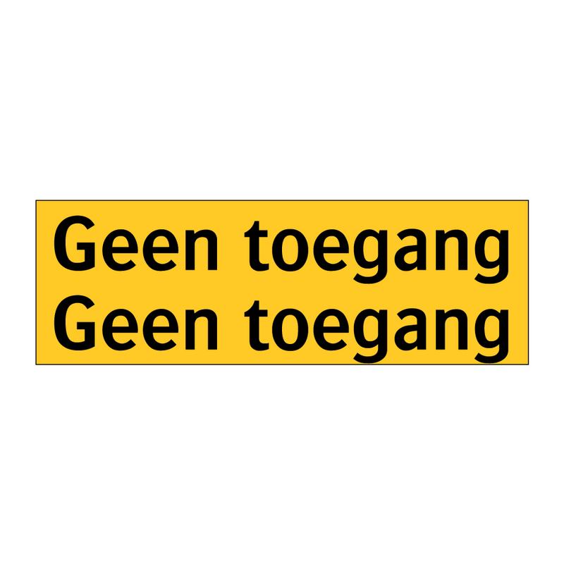Geen toegang Geen toegang
