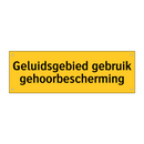 Geluidsgebied gebruik gehoorbescherming