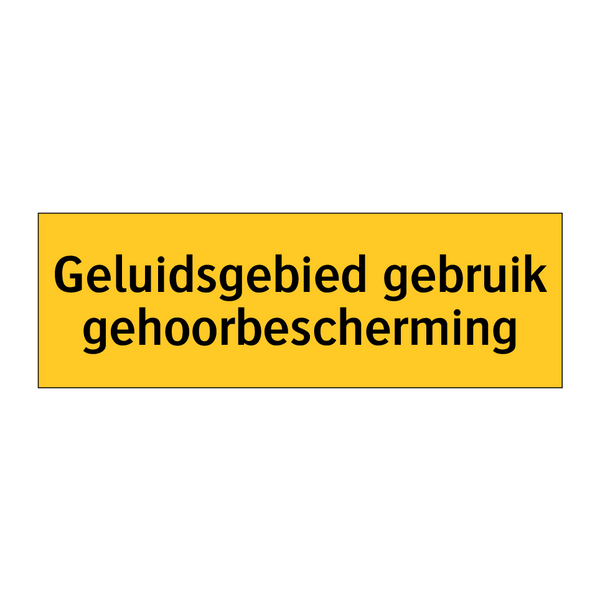 Geluidsgebied gebruik gehoorbescherming