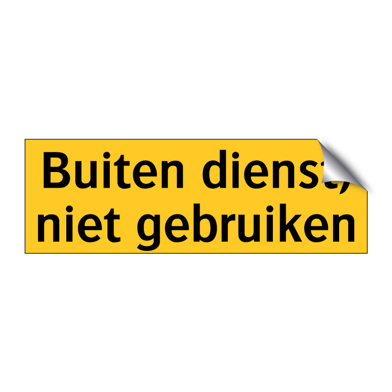 Buiten dienst, niet gebruiken