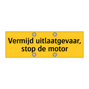 Vermijd uitlaatgevaar, stop de motor