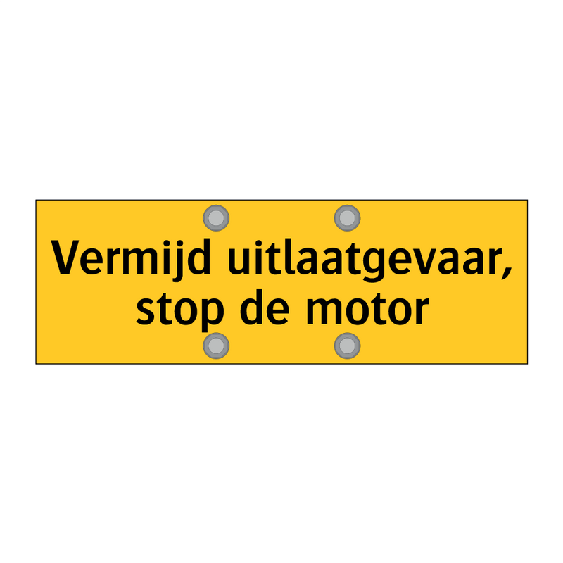 Vermijd uitlaatgevaar, stop de motor