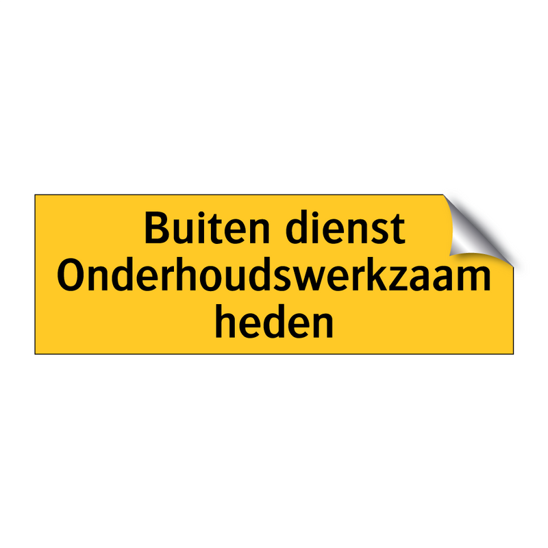 Buiten dienst Onderhoudswerkzaamheden