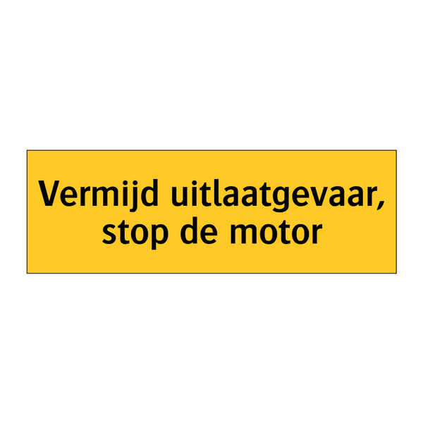 Vermijd uitlaatgevaar, stop de motor