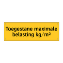 Toegestane maximale belasting kg/m²