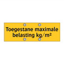 Toegestane maximale belasting kg/m²