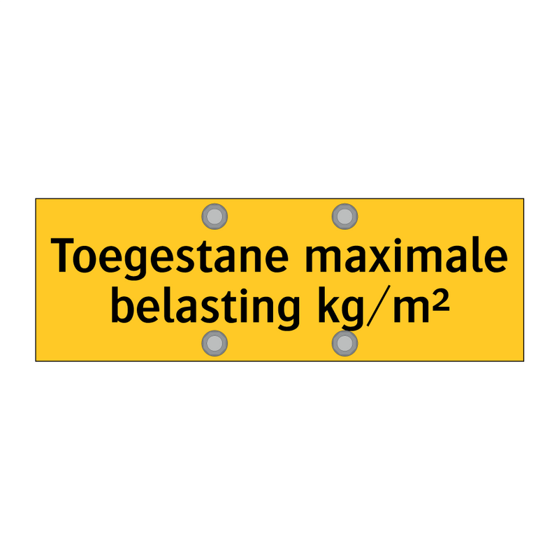 Toegestane maximale belasting kg/m²