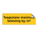 Toegestane maximale belasting kg/m²
