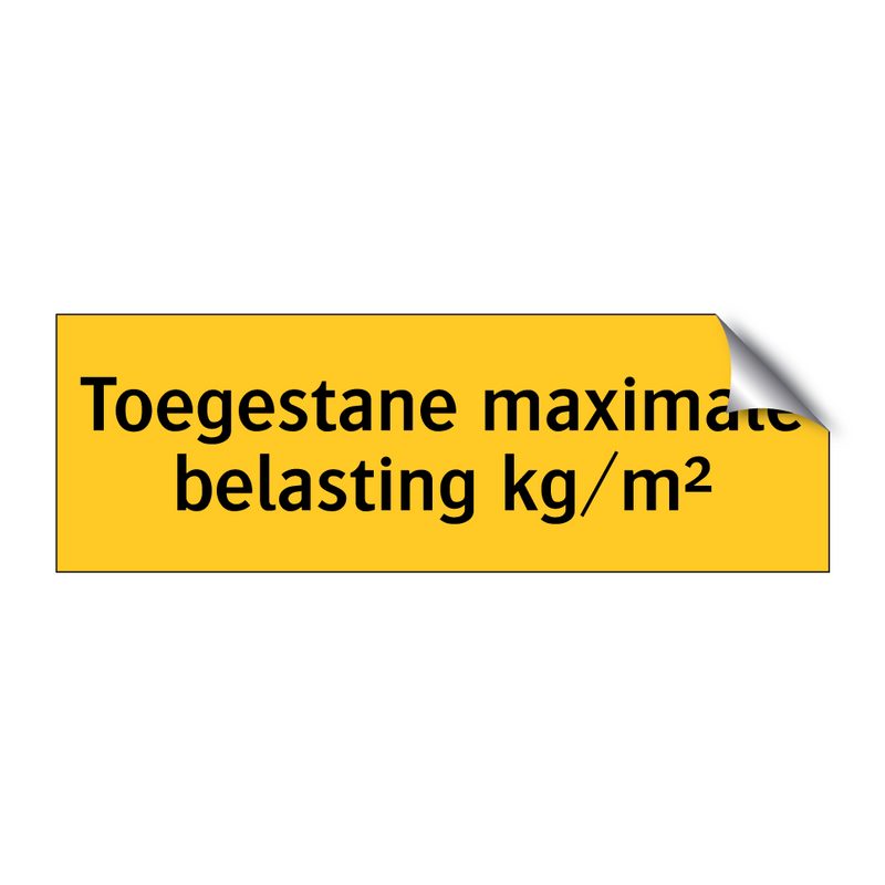 Toegestane maximale belasting kg/m²