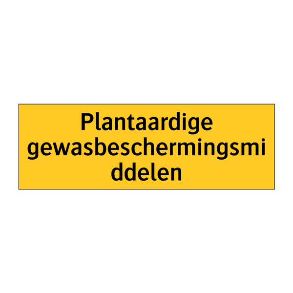 Plantaardige gewasbeschermingsmiddelen