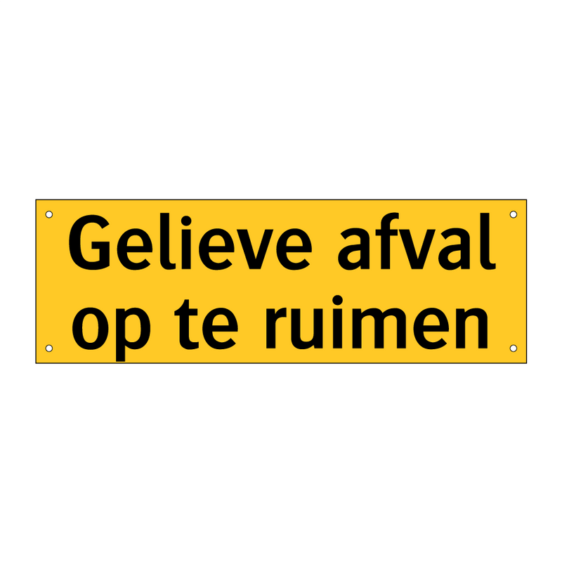 Gelieve afval op te ruimen