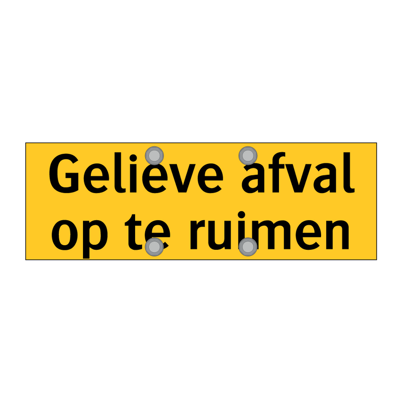 Gelieve afval op te ruimen