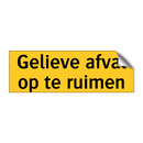 Gelieve afval op te ruimen