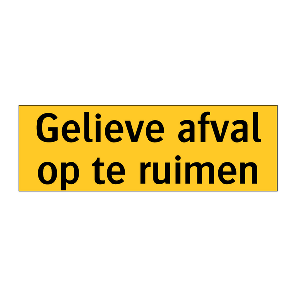 Gelieve afval op te ruimen
