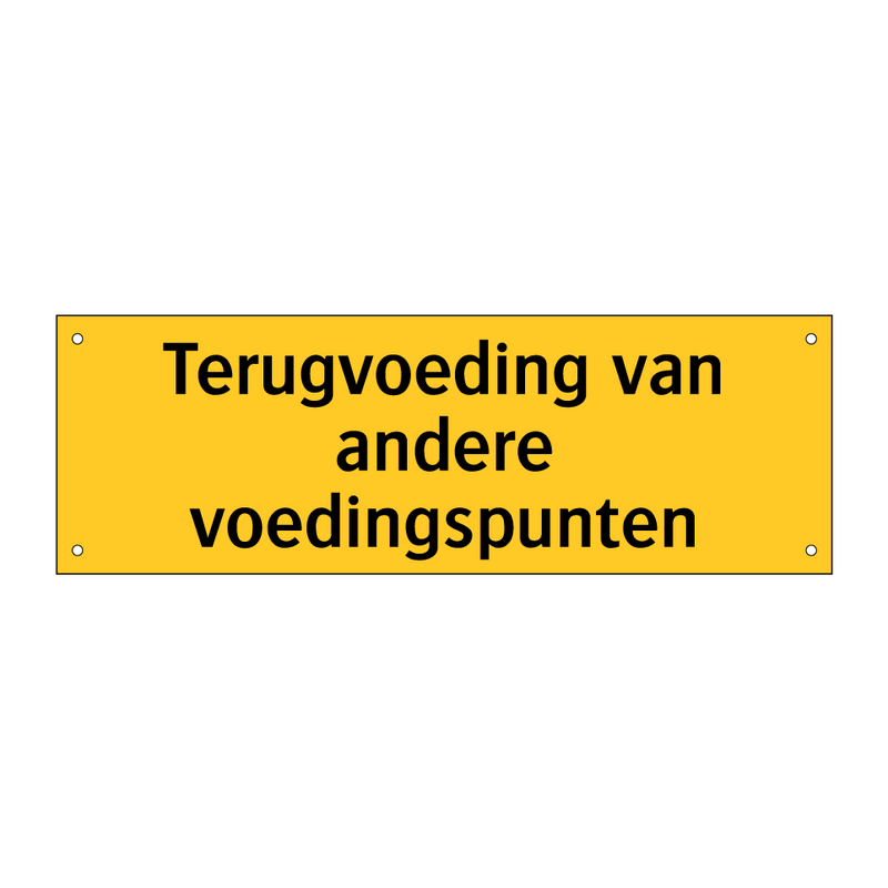 Terugvoeding van andere voedingspunten