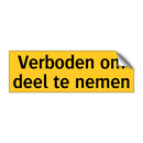 Verboden om deel te nemen