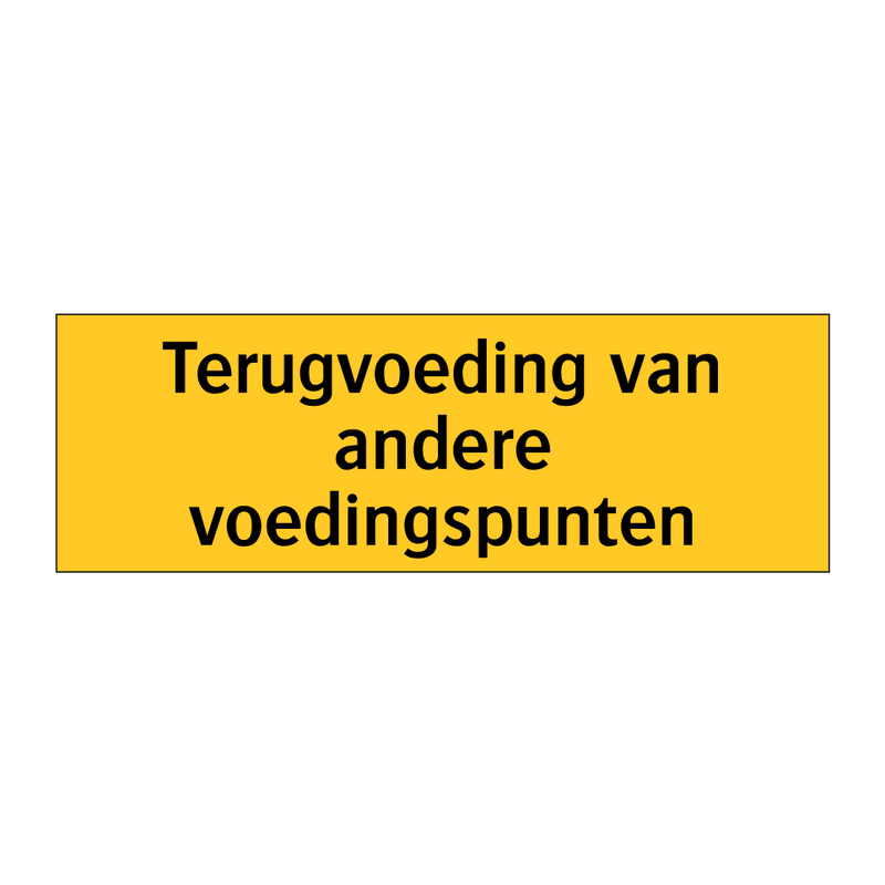 Terugvoeding van andere voedingspunten