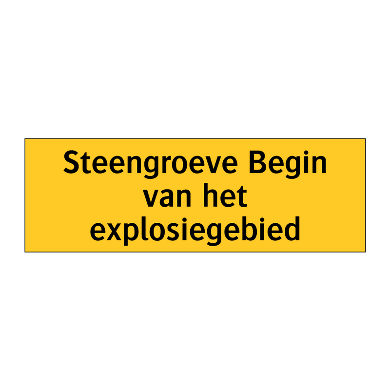 Steengroeve Begin van het explosiegebied