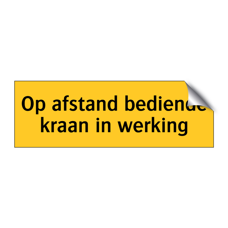 Op afstand bediende kraan in werking