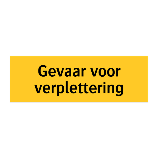 Gevaar voor verplettering